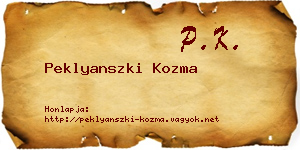 Peklyanszki Kozma névjegykártya